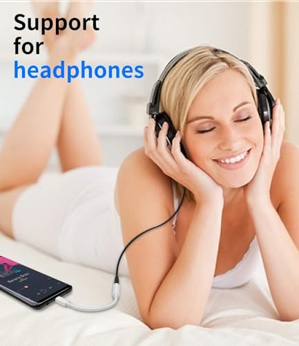 Image of Samsung Type C to 3.5mm Headphone Jack, Upgrade 32bit Hi-Fi Sound Compatible with Samsung Galaxy S24 /S23 /S22 /S21 /S20 (Ultra /Plus /Fe), Note 20 /20+ /10,Flip /S /A /F /M Series (White)