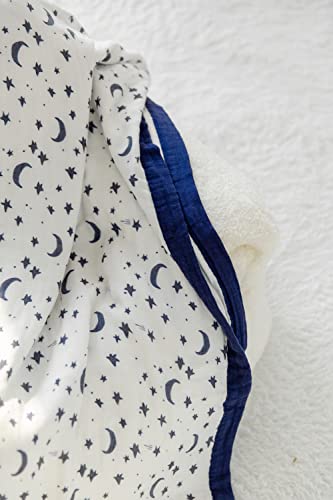Little Jump Starry Sky Muslin Stroller Blanket - Bamboo Summer Blanket For Toddler - Oversized 47" X 47" - 2 Layers Muslin Baby Blanket For Baby Gir And Boy (Starry Sky) #TOP3