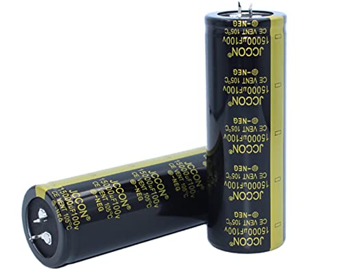 2PC 15000 uf 100v JCCON Black Gold Audio Amplifier Filter Capacitor 35x100 Two pins