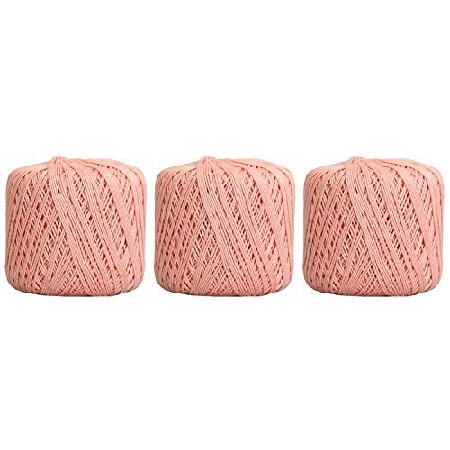 Image of ThreadArt 100% Cotton Crochet Thread Size 3, 3 Ball Pack, Light Pink 4 | Soft pure cotton crochet thread for lace, doilies, amigurumi and crafts. Smooth finish with crisp stitch definition.