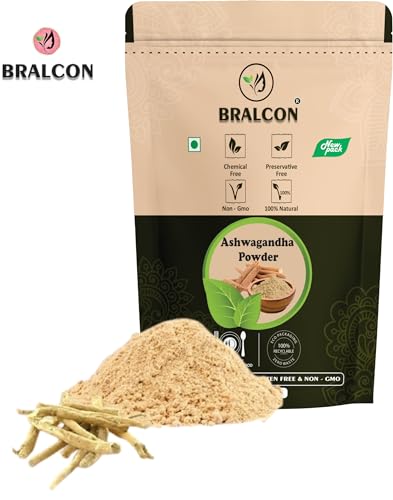 Image of BRALCON Ashwagandha Powder - 100g | Indian Ginseng | Herbal Supplement | Powder Form | General Wellness | Stress Relief | Rejuvenates Mind & Body