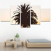 SIGNWIN 5 Panel Canvas Wall Art Multicolor Nature Neon Photography Trees Tropical for Home Decorations Ready to Hang - 60