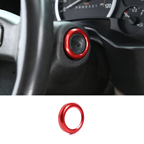 Car Keyhole Cover, Ignition Starter Trim Cover Decoration, Keyhole Trim Ring Cover Compatible with Hummer H2 2003-2007 (Red)