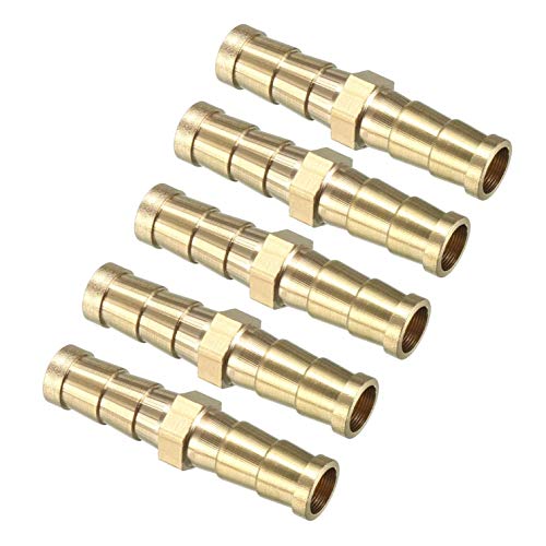 DULALA Adaptateurs 1Pcs / 5Pcs / 10Pcs Raccord en Laiton de Tuyau Barb Raccord Droit Connecteur Menuisier Air Eau de Bateau Adaptateur de Carburant - 6mm / 8mm / 10mm / 12mm / 14mm / 16mm Cover