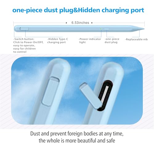 Image of Stylus Pen for iPad 11th&10th Generation,Milikilo Pen with Pencil Holder,Palm Rejection,for Air11&13 inch(M2 /M3), Pad Pro 11 inch&13 inch(M4),iPad 6-11th,iPad Pro 11 inch /12.9 inch, iPad Air 3 /4 /5,Mini 5 /6
