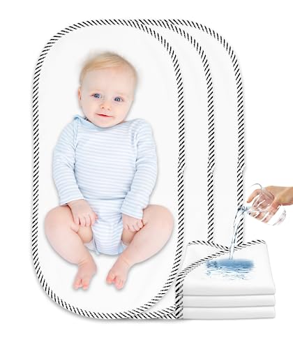 Image of 3 Pack Baby Waterproof Changing Pad Liners, 27" x 13" Portable Baby Changing Leakproof Mat, Washable Reusable Flannel Cotton Changing Table Cover Liners for Baby Boys Girls