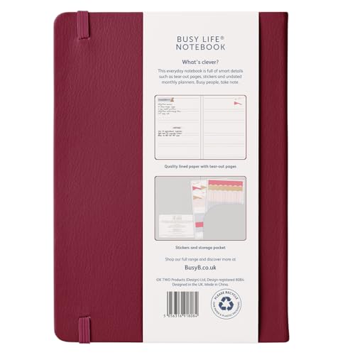 Cuaderno A5 Busy Life con planificadores mensuales y páginas a rayas para trabajo y profesores 6