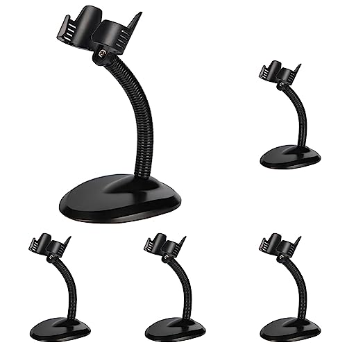 Tera Barcode Scanner Stand Universal, Hands Free Barcode Scanning Bar-Code Reader Cradle Holder, Angle and Height Adjustable Head, for Supermarket Retail Store Library Logistic Warehouse (Pack of 5)