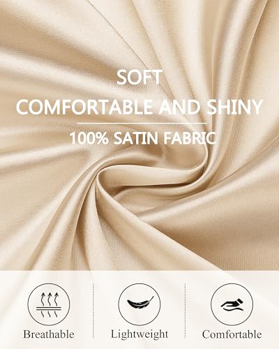 Sopesil Damen Satin Bademantel Unisex Satin Bademantel Kimono V-Ausschnitt Morgenmantel für Spa Haus und Hotel