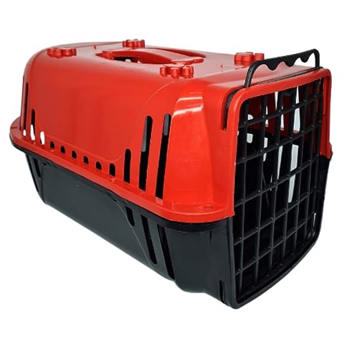 Caixa de Transporte Para Caes Gato Pet Cachorro Pequeno Porte N1 (Vermelho)