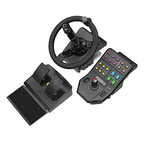 Saitek Farm Sim Controller, Kit Simulazione Macchine Pesanti Con Volante & Driving Force Leva Di Cambio, 6 Marce Di Velocità Con Manopola Ad H, Pomello Del Cambio ?In Vera Pelle - Controller - Immagine 3