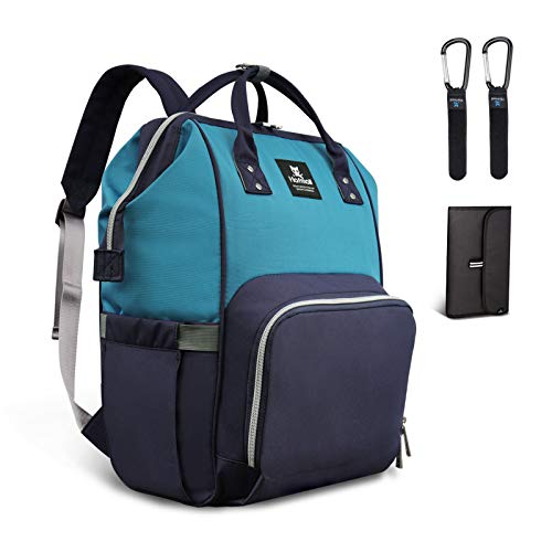 Hafmall Mochilas para Pañales de Viaje Impermeable para Bebés, Elegante Bolsos para Pañales de Gran Capacidad con Cambiador y Ganchos...