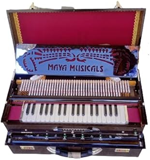 MAYA MUSICALS Harmonium Musical instruments 3.75 Octave 9 Scale Changer (with Coupler) Box Harmonium with 3 set of Palitana Reeds