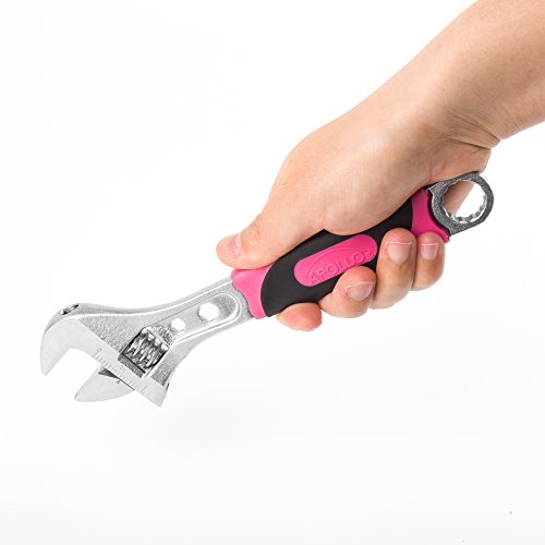 Apollo Tools Set Of 2 Pink Adjustable Wrenches With Measurement Scales In Inches For Convenient Sizing. Great For Diy Repairs And Maintenance, Plumbing, Automotive - Pink Ribbon - Pink - Dt5007P #TOP1