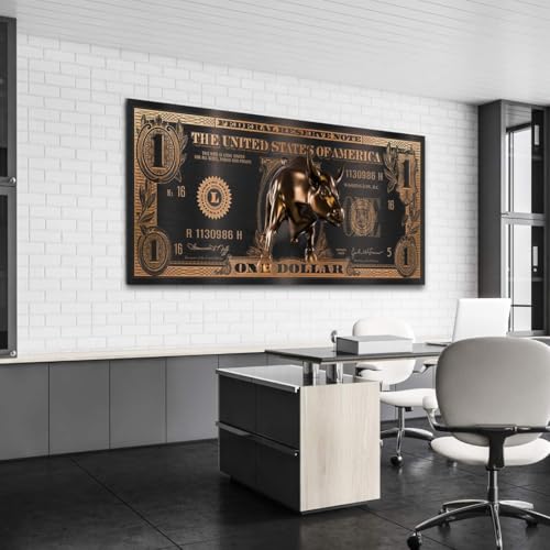 Toile motif taureau bronze tableau moderne pour dynamiser un mur vide