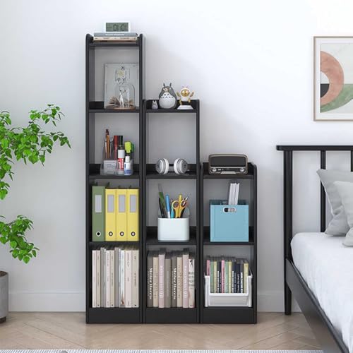 Estantería de almacenamiento de madera maciza estante de suelo premium negro 2