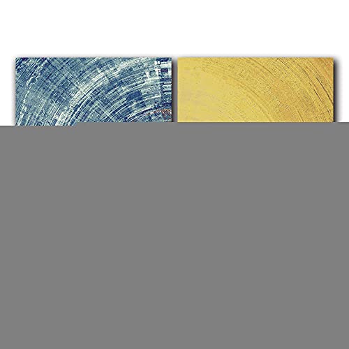 Toile abstraite bleu et jaune 70x100cm impression haute définition
