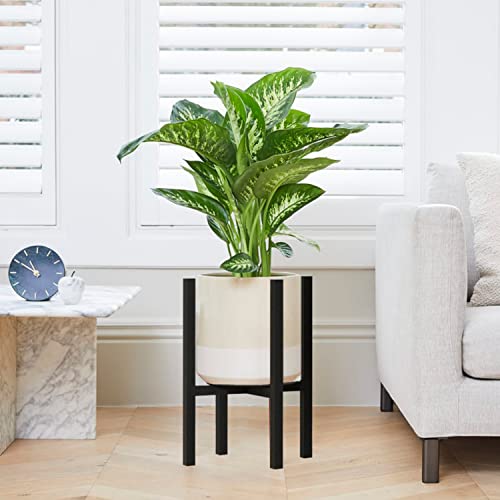 Cadani Metal Adjustable Plant Stand, Mid-Century Plant Stand, Flower Pot Stand With Trays To Fit Different Sized Pots, Heavy Duty Plant Holder Rack For Home Indoor And Outdoor, Black #TOP5