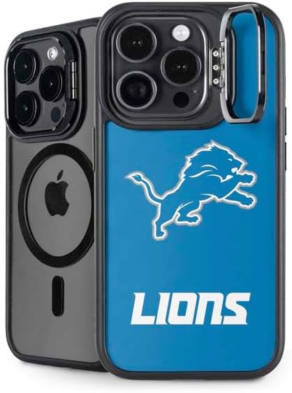 Skinit Kickstand Phone Case Compatible with iPhone 15 Pro Max - Officially Licensed NFL Detroit Lions Large Logo Design