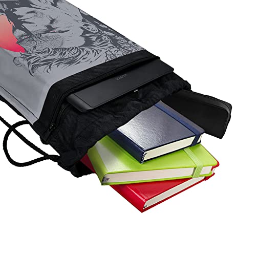 LOGOVISION Superman Dark Persona Drawstring Backpack Sports Bag Sackpack 17" x 13", Perfect for Gym, Yoga or Practice4