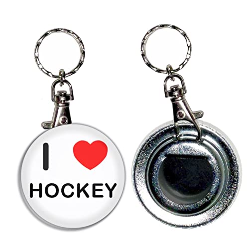 I Love Hockey - Llavero con abridor de botellas de 55 mm con llavero