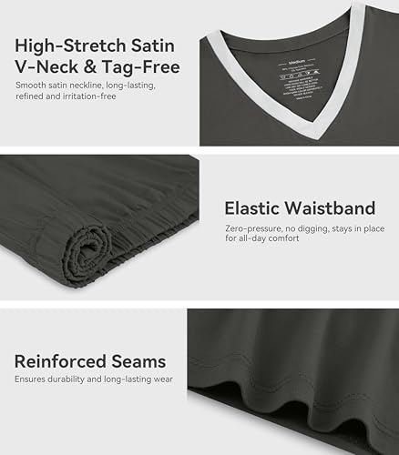 Image of WiWi Viscose from Bamboo Pajamas Set for Women Super Soft Short Sleeve Cooling Summer Plus Size Pjs Sets Sleepwear S-4X