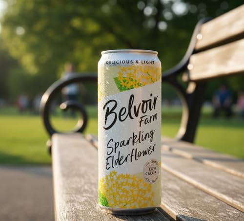 Belvoir Farm - Elderflower Lemonade, Delicious and Light, Natural Hand-Picked Elderflowers, Crafted with Nature, Low in Sugar and Calories, Gluten Free, Suitable for Vegans & Vegetarians 4x330ml