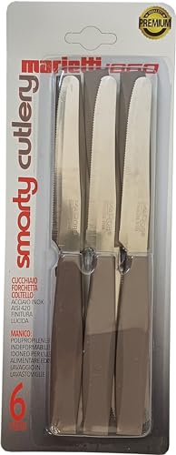 Marietti Set 6 Pezzi Coltelli da Tavola Smarty Tortora