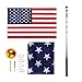 CO-Z 20 Feet Aluminum Telescoping Flag Poles with 3-Feet-by-5-Feet American Flag, Golden Ball Finial, PVC Sleeve and Hooks & Screws