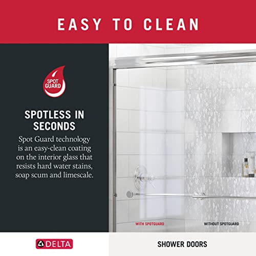 Delta Shower Doors Sd3956938 Classic Semi-Frameless Traditional Sliding Shower 48"X70", Chrome Track #TOP6