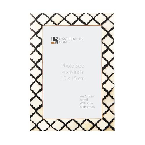 Handicrafts Home 4x6 Picture Frames - Vintage Style Wall Hanging & Desk Decor - Farmhouse Photo Frames Ideal for Living Room Office & Home Decor Small Picture Frame for Diploma & Wall Decor, Black