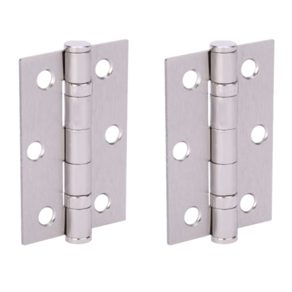 HANDLEZONE® Door Hinges 1 Pair 76mm / 3 inch Ball Bearing, with Screws - Satin Nickel — image 1