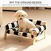 MEWOOFUN Cat Couch Bed, Pet Sofa for Indoor Cats Wooden Indoor Elevated Cat Beds with Removable Mattress Cover Suitable for Kitty, Puppy or Small Animal (Chessboard, Medium) #5