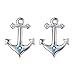 SILVER MOUNTAIN 925 Sterling Silver Cubic Zirconia Anchor Stud Earrings for Women Girls Gift