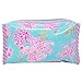 Lilly Pulitzer PVC Zipper Pouch, Cute Pencil Case for Adults, Travel Toiletry Bag, Small Pouch Bag for Supplies, Makeup or Toiletries (Royal Coral)