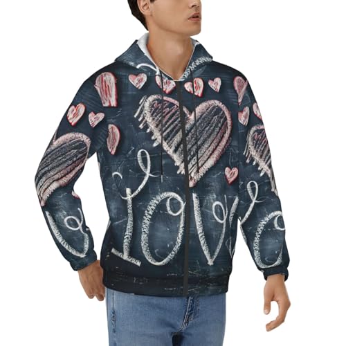 Sweat à capuche I Love You homme le cadeau idéal avec cœurs