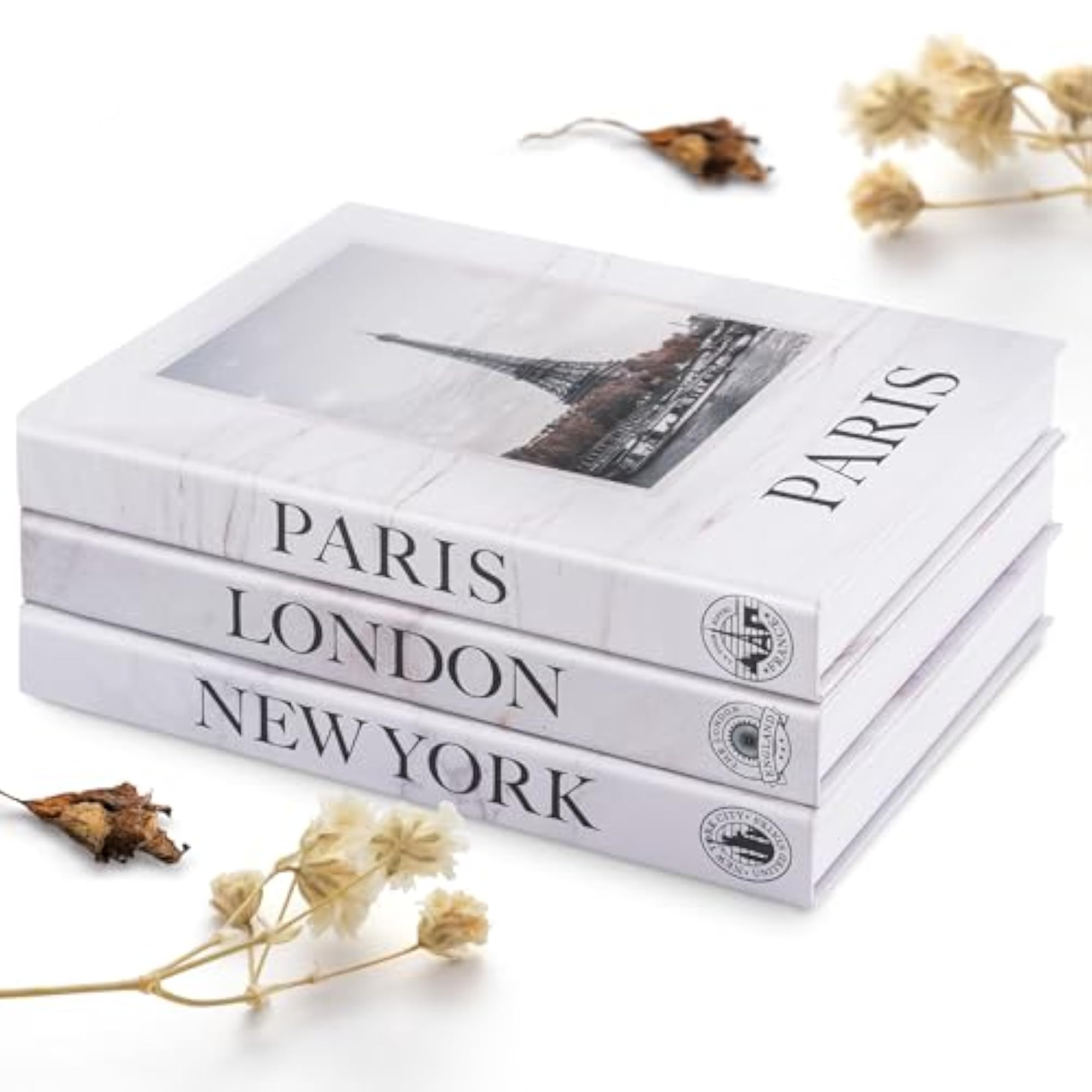 Set of 3 Decorative Faux Books for Home Decor