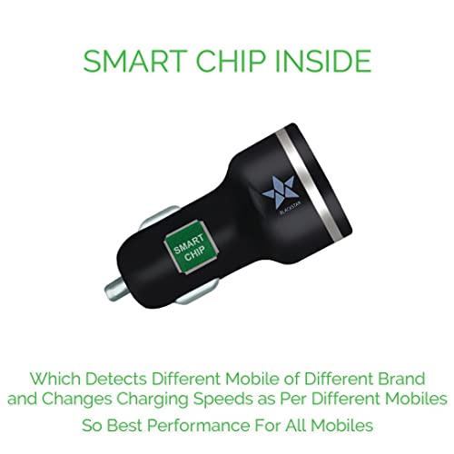 Image of Blackstar Fast Car Charger for All Mobiles - 30Watts Speed - with 2 USB Ports (18 Watts from Orange Port + 12 Watts from Green Port)