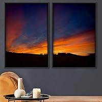 2 Piece Framed Canvas Wall Art Colorful Sky Canvas Prints Home Artwork Decoration for Living Room,Bedroom - 16