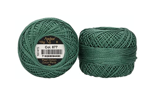 ANCHOR Pearl Yarn, Thickness: 8, Packaging: 10G, Running Length: 82M herbstgrün Embroidery Threads