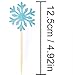 PuTwo 20 Counts Wedding Cake Decorating Frozen Cupcake Toppers Toothpicks, Sliver/Blue/Snow
