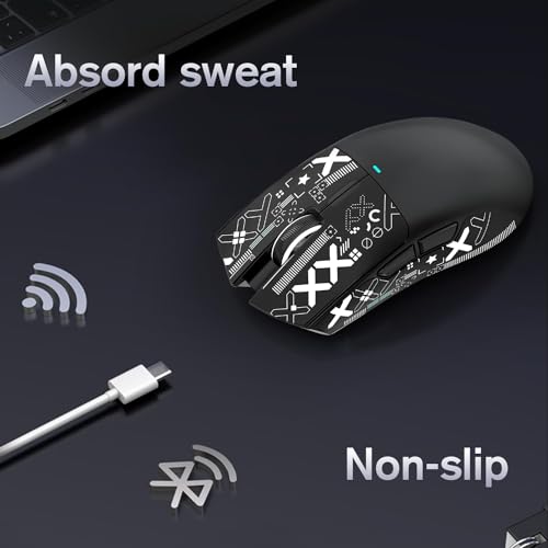 Image of ATTACK SHARK Mouse Anti-Slip Grip Tape for Superlight Wireless Gaming Mice,Universal Fit, Sweat-Resistant, Elastic Side Grips, Effortless Application, Ultra-Thin Design (0.5mm /0.02in)- Black