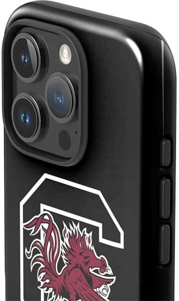Skinit Impact Phone Case Compatible with iPhone 16 Pro - Officially Licensed University of South Carolina Gamecocks Logo Black Design