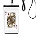 Diamond Q Playing Cards Pattern Phone Wallet Purse Hanging Mobile Pouch Black Pocket
