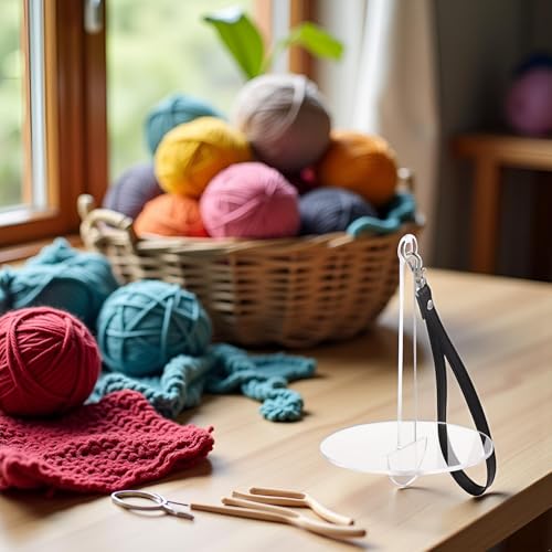 Image of White Portable Wrist Yarn Holder for Knitting Crochet Frame Prevent Yarn Tangling Presents for Craft Lovers Easy to Use Yarn Storage Craft and Sewing Supplies Storage