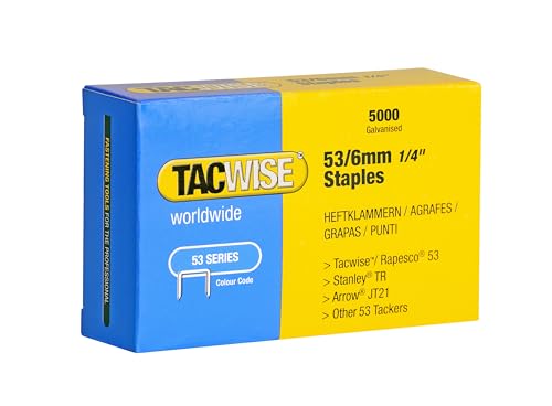 TACWISE 331 Grapas Galvanizadas de Tipo 53/6 mm - Caja de 5000, 6mm, Set Piezas
