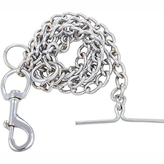 Image of Dog Chain Silver Grind No.6 Heavy Weight Dogs Leash Heavy Duty Dog Chain with Heavy Hook (L - 60inch) for Large Dogs (6 Number)