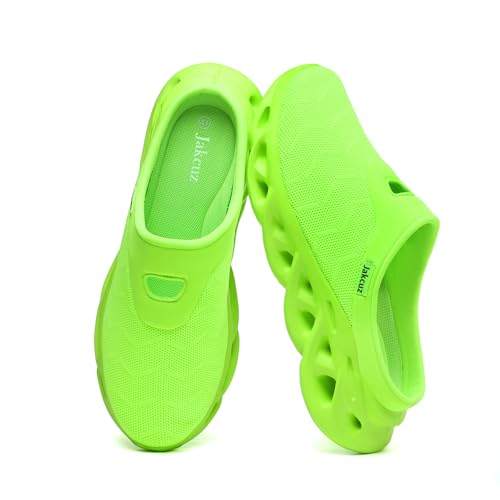 Jakcuz Men Slip On Mules Lightweight Open Back Sneakers Breathable Walking Shoes