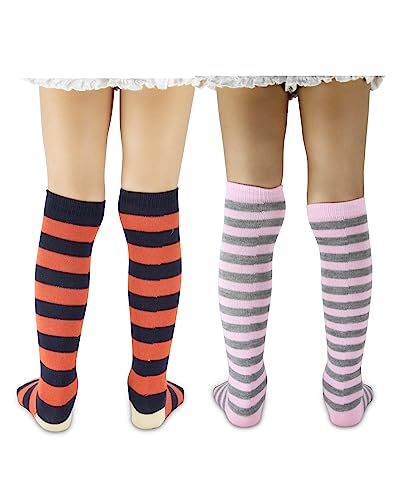 Image of Neska Moda Baby Boys & Girls Cotton Pack of 2 Pair Knee High Socks /Long Socks /Stockings (1-2 Years /2-3 Years /3-4 Years /4-6 Years)-SK1096andSK1100