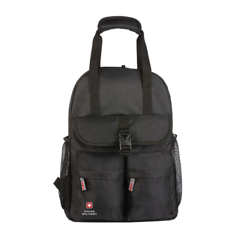 Swiss Military Wanderer Black Laptop Backpack fits up to 15.4-inch laptop compartment, 20 LTR